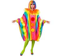 W WIDMANN MILANO Party Fashion - Poncho coloré, costume de clown, déguisement coloré pour carnaval, Halloween et fête