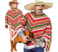 W WIDMANN MILANO Party Fashion - Poncho mexicain, accessoire de costume coloré pour carnaval, festival et fête hippie