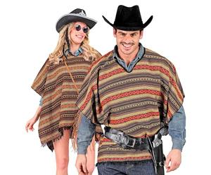 W WIDMANN MILANO Party Fashion - Poncho mexicain, accessoire de costume coloré pour le carnaval, les festivals et les fêtes hippies