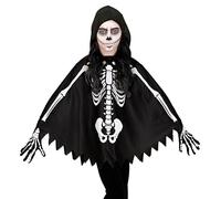 W WIDMANN MILANO Party Fashion - Poncho pour enfants, squelette, os, déguisement, carnaval, Halloween