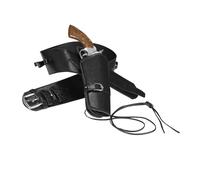 W WIDMANN MILANO Party Fashion - Porte-pistolet avec ceinture, en similicuir, noir, cow-boy, holster, déguisement, accessoire, carnaval