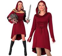 W WIDMANN MILANO Party Fashion - Robe médiévale/gothique avec capuche, costume pour carnaval, fêtes médiévales