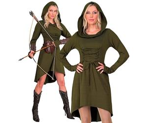 W WIDMANN MILANO Party Fashion - Robe médiévale/gothique avec capuche, costume pour carnaval, fêtes médiévales