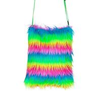 W WIDMANN MILANO Party Fashion - Sac à main en peluche aspect fourrure, style années 80, accessoire de costume et de fête pour carnaval, soirée à thème