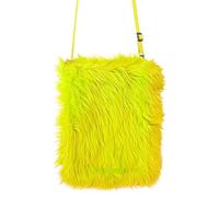 W WIDMANN MILANO Sac à main en peluche Party Fashion aspect fourrure style années 80 Jaune fluo