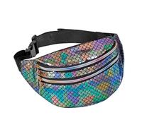 W WIDMANN MILANO Party Fashion - Sac banane écailles, holographique, sac ventral, années 80, sirène, accessoire carnaval