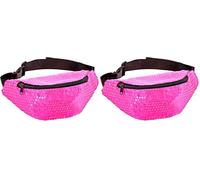 W WIDMANN MILANO Party Fashion - Sac Banane avec Paillettes, différentes Couleurs, Sac ventral, Accessoire pour Costumes de Carnaval (Lot de 2)