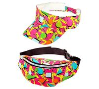 W WIDMANN MILANO Party Fashion - Sac banane et casquette, tenue funky fashion des années 80, sac banane, capy, Accessoires Carnaval