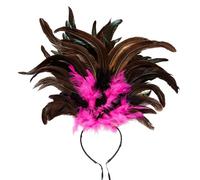 W WIDMANN MILANO Party Fashion 66014 - Serre-tête à plumes Copacabana, rose, Brésil, samba, coiffe, accessoire, soirée à thème, carnaval