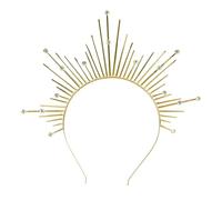 W WIDMANN MILANO Party Fashion - Serre-tête auréole pour adultes, doré ou noir, accessoire de costume pour carnaval, Halloween