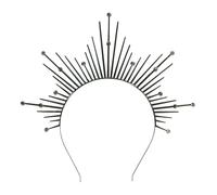 W WIDMANN MILANO Party Fashion - Serre-tête auréole pour adultes, doré ou noir, accessoire de costume pour carnaval, Halloween