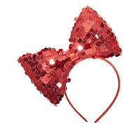 WIDMANN 9318R - Bandeau pailleté avec nœud, Femme Adulte, années 50, Ballerine, Disco, Princesse, Carnaval, Couleur Rouge