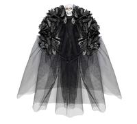 W WIDMANN MILANO Party Fashion - Serre-tête avec roses et voile, Dia de los Muertos, Day of the Dead, mariée squelette