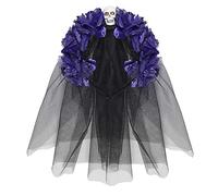 W WIDMANN MILANO Party Fashion - Serre-tête avec roses et voile, Dia de los Muertos, Day of the Dead, mariée squelette