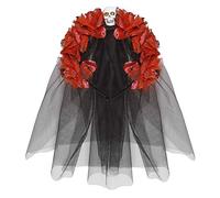 Coiffe Fleurs Rouges Avec Tête De Mort Femme Dia De Los Muertos Taille Unique Rouge