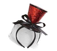 W WIDMANN MILANO Party Fashion - Serre-tête Mini Cylindre Glitter, avec noeud et voile, Chapeau, Accessoire, Carnaval