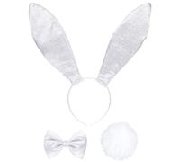 W WIDMANN MILANO Party Fashion - Set de déguisement Lapin, serre-tête avec oreilles, noeud papillon, queue de lapin, Bunny, costume d'animal