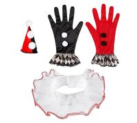 W WIDMANN MILANO Party Fashion - Set de déguisement, mini-chapeau, col, gants, cirque, clown tueur Carnaval, fête à thème