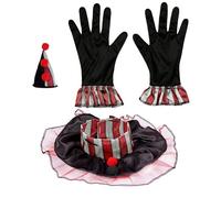 W WIDMANN MILANO Party Fashion - Set de déguisement, mini-chapeau, col, gants, cirque, clown tueur Carnaval, fête à thème