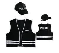 W WIDMANN MILANO Party Fashion - Set de déguisement policier, gilet, casquette, fête à thème, carnaval
