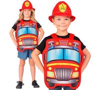 Widmann Déguisement de pompier rouge avec chapeau pour enfant (3-5 ans) 3-5 ans