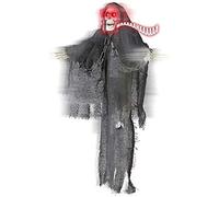 W WIDMANN MILANO Party Fashion Sound sensor activated ANIMATED SHAKING GRIM REAPER WITH LIGHT-UP EYES & EERIE LAUGHTER 46 cm - with TRY ME function (2 x AA batteries included) -