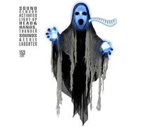 W WIDMANN MILANO Party Fashion Sound Sensor Activated Sinister Reaper with Light-UP Head & Hands, Thunder Sounds and Eerie Laughter 153 cm - with Try ME Function (2 x AA Batteries Included) -