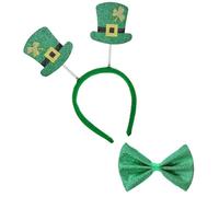 W WIDMANN MILANO Party Fashion, Kit St Patrick, serre-tête scintillant, nœud papillon vert, qualité durable, design élégant, polyvalent pour toutes les fêtes, sécurité pour adultes