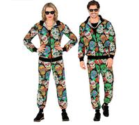 W WIDMANN MILANO Party Fashion - Costume survêtement pour Halloween, Tenue des années 80, Jogging, Day of The Dead