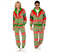 W WIDMANN MILANO Party Fashion - Costume survêtement avec motif de Noël, Merry Christmas Party, costume de Noël, Xmas, tenue des années 80, jogging