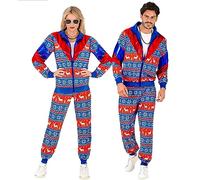 W WIDMANN MILANO Party Fashion - Survêtement fantaisie avec motif de Noël, Merry Christmas Party, costume de Noël, Xmas, tenue des années 80, survêtement de jogging