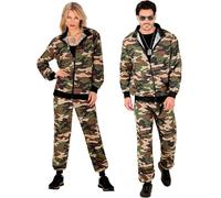 W WIDMANN MILANO Party Fashion - Costume survêtement, camouflage, Bundeswehr, militaire, Army, soldat, tenue des années 80, jogging, tenue Bad Taste