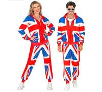 W WIDMANN MILANO Party Fashion - Costume survêtement, Royaume-Uni, tenue des années 80, jogging, drapeau du Royaume-Uni, costume de carnaval