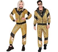 Widmann 80's Gold Reflective Shell Suit (Jacket, Pants) (XXL) Gold