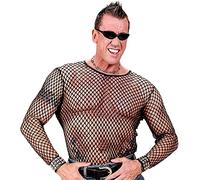 W WIDMANN MILANO Party Fashion - T-shirt en résille, 80s, punk et rock, déguisements de carnaval