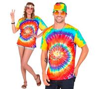 W WIDMANN MILANO Party Fashion - T-shirt hippie, batikshirt, rastaman, reggae, disco, déguisements de carnaval