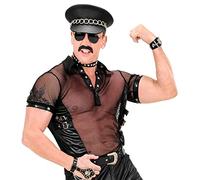 W WIDMANN MILANO Party Fashion - T-shirt rocker, similicuir, t-shirt en maille, motard, gang de motards