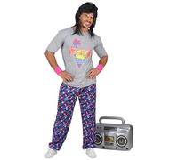 W WIDMANN MILANO Party Fashion - Tenue années 80 pour homme, t-shirt et pantalon large imprimé, ensemble de costume pour carnaval et fête