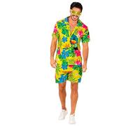 W WIDMANN MILANO Party Fashion - Tenue hawaïenne, chemise et short à manches courtes, fleurs, aloha, fête sur la plage, déguisement