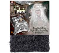 W WIDMANN MILANO Party Fashion, Tissu décoratif 75 x 300 cm, couleur noire profonde, design gothique, facile à manipuler, durable, idéal pour Halloween et toutes vos fêtes à thème