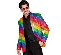 W WIDMANN MILANO Party Fashion - Veste à Paillettes pour Homme, Blazer Disco des années 70, Veste de Costume pour Festival, Carnaval