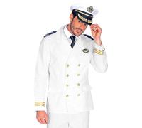 W WIDMANN MILANO Party Fashion - Veste de capitaine pour homme, veste blanche, uniforme de marin, accessoires de costume pour le carnaval