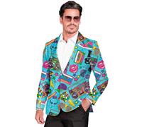 W WIDMANN MILANO Party Fashion Veste de mode de fête, Men, 39701, Bleu-années 80, S