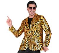 W WIDMANN MILANO Party Fashion Veste de mode de fête, Men, Imprimé animal, 33842, Or-Zèbre, M