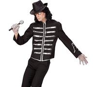 W WIDMANN MILANO Party Fashion - Veste de parade, noir, chanteur, popstar, rockstar, gothique, déguisements de carnaval pour hommes