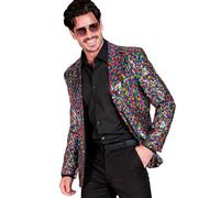 W WIDMANN MILANO Party Fashion - Veste Party Fashion avec paillettes pour hommes, Disco Fever, veste de costume