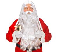 W WIDMANN MILANO Party Fashion - X1524 - Perruque Père Noël, blanche, avec perruque bou maxi barbe avec moustache et sourcils, Saint Nicolas, carnaval, soirée à thème