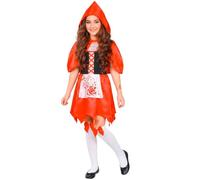W WIDMANN MILANO Party Fashion - Zombie avec cape à capuche rouge | Ensemble 3 pièces comprenant une robe, une cape à capuche et des bas, pour Halloween et les soirées à thème