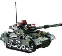 W WISE BLOCK Petits Blocs de Construction pour Chars Militaires avec télécommande, Jouets de Construction STEM pour Enfants de 8 Ans et Plus (505 pièces), Noir & Vert