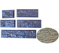 W01 Lot de 5 moules à béton en plastique ABS pour béton, plâtre, pierre, brique, décoration d'intérieur, carrelage